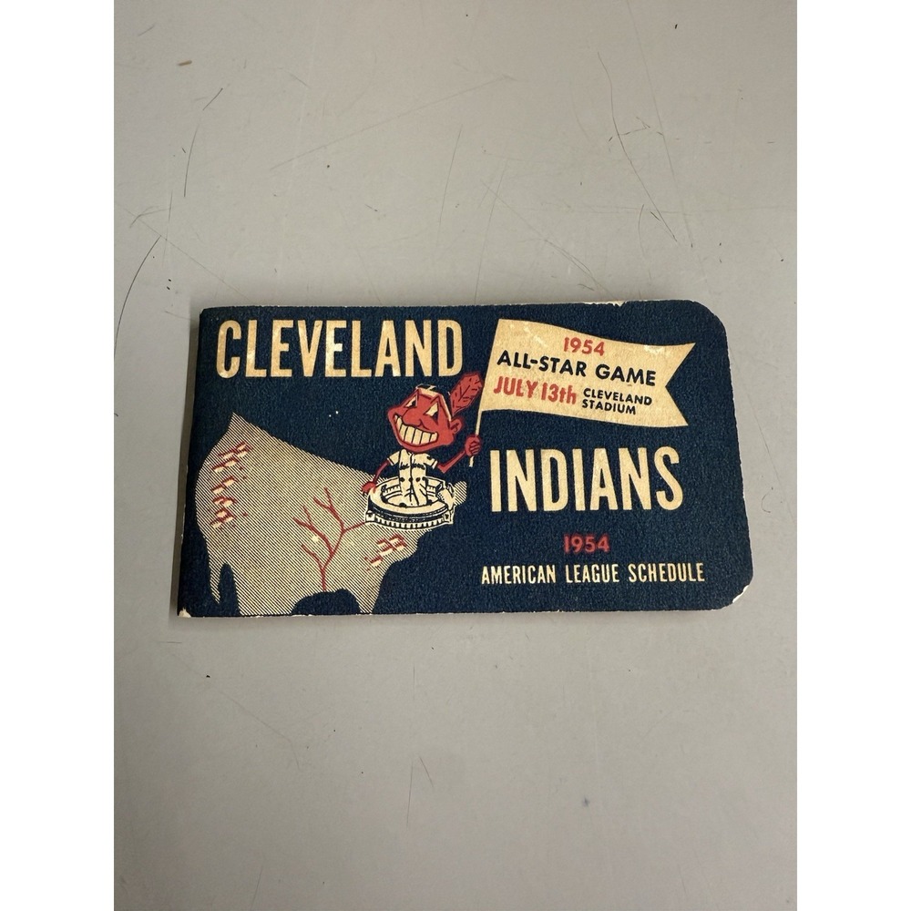 1954 Baseball Cleveland Indians Schedule Ticket Press Media Guide Roster Program